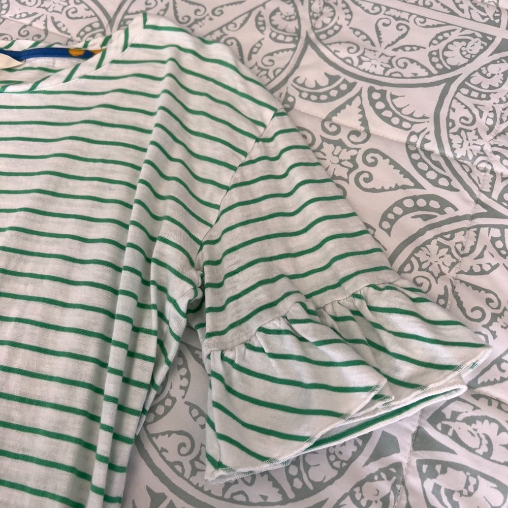 Striped Tee with Ruffle Sleeves - Picture 2 of 8